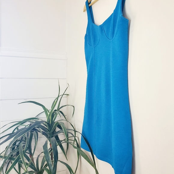 Blue Corset Bustier Mini Dress Medium Bodycon Stretch By Zara - Picture 7 of 12